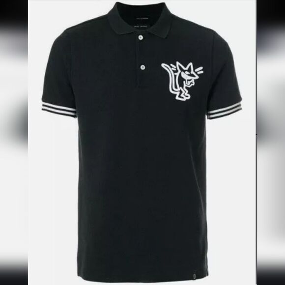 Marc Jacobs Large Logo Stinky Rat Men's Polo Shirt Size L Large - Picture 1 of 7